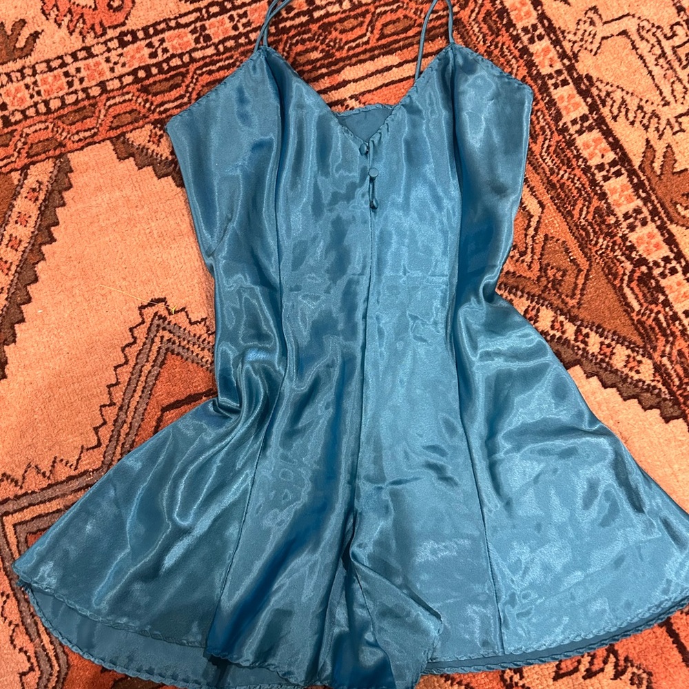 Blue Satin Romper